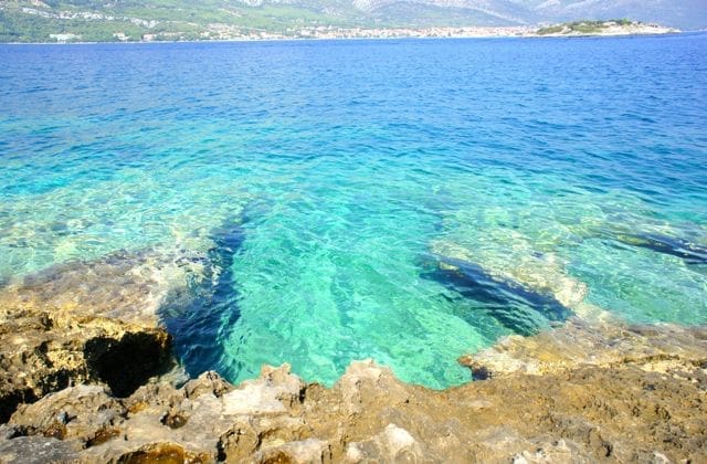 crystal clear water on badija island