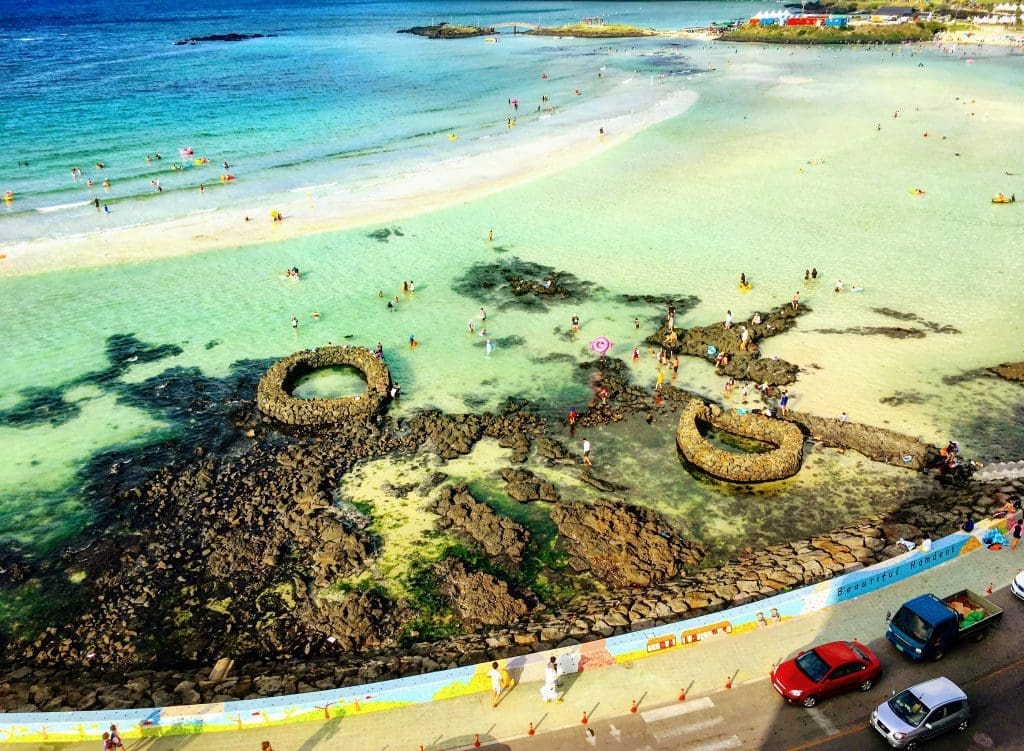 beaches in korea | sandbar at hamdeok beach in jeju
