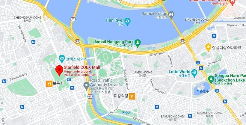 Starfield COEX Mall Guide: 12 Best Things to Do + Local Tips 6 map of area surrounding Starfield COEX Mall