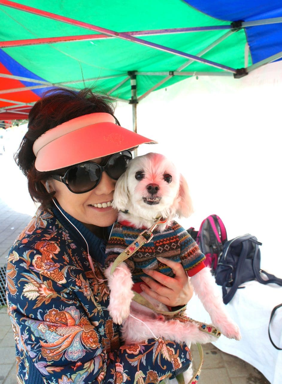 ajumma with her dog