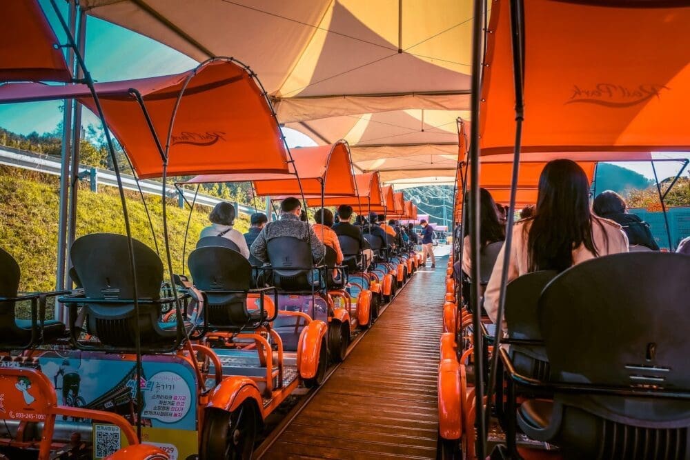 rail bikes at gangchon rail park