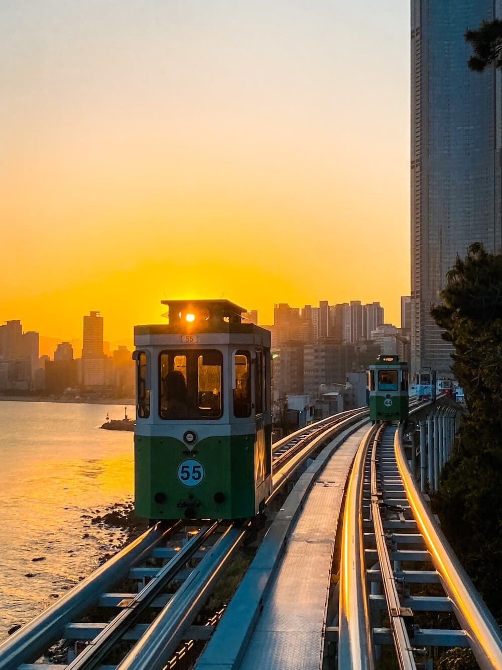 How to Book the Sky Capsule Busan at Haeundae Blueline Park + 5 Personal Tips 13 haeundae sky capsule busan at sunset